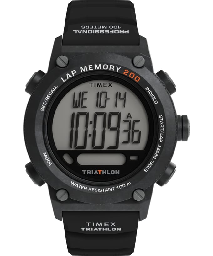 Timex Triathlon TW5M66900 Horloge - Siliconen - Zwart - Ø 44 mm
