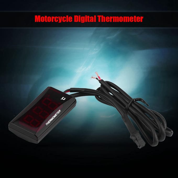 Universele Digitale Thermometer Motorfiets Watertemperatuur Temperatuurmeter voor Racing Scooter blue