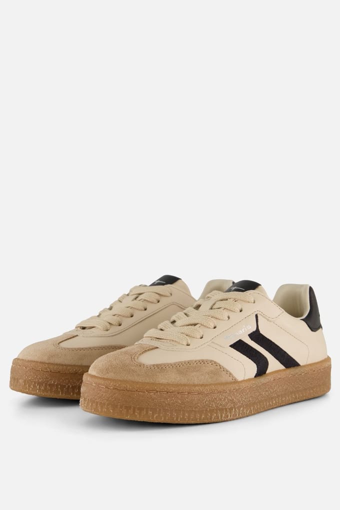 Tamaris Dames Beige Suède Mode Veterschoenen