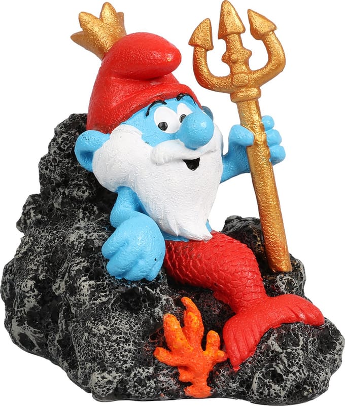 Aqua della smurfen onderwater neptunus 9,4x6,8x8,5cm meerkleurig