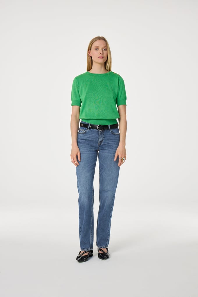 Fabienne Chapot Philou Pullover Green Glimmer Maat: S | Sweaters Outlet | Dames | Groen