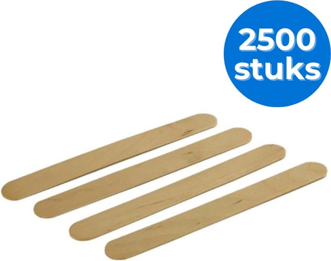 Houten tongspatels 2500 stuks 25 x 100 stuks Klinion