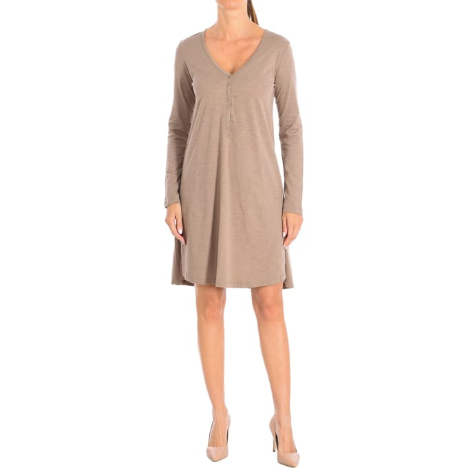 Jurk met lange mouwen 3BCJV7044 vrouw