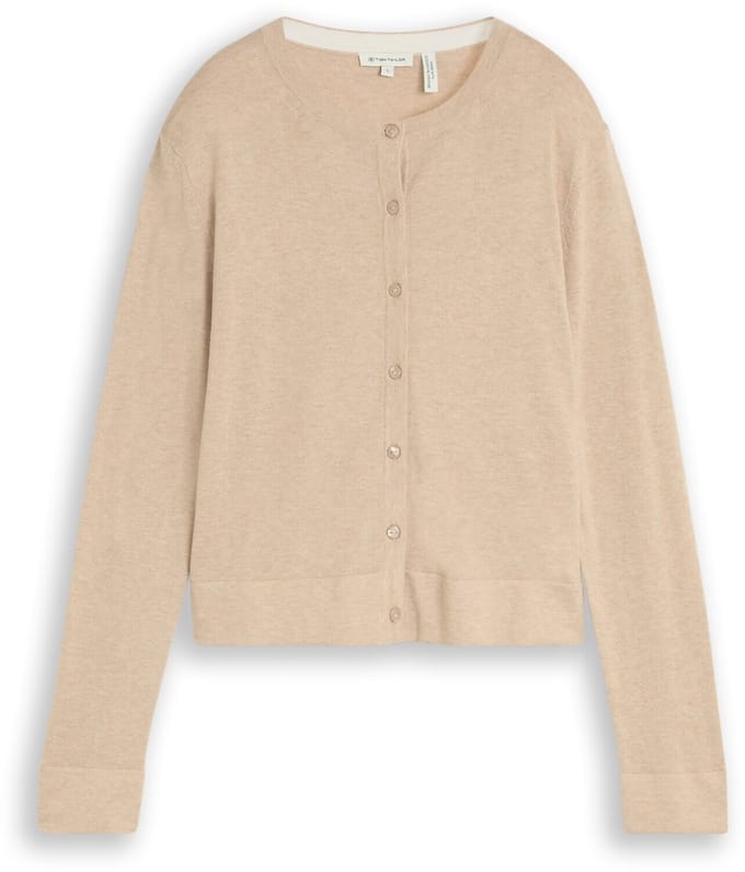 Tom Tailor - Vest met zijde - Maat S - gravel beige melange