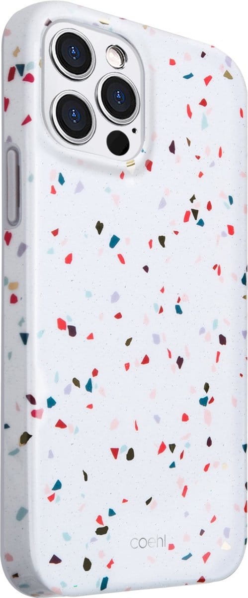 UNIQ Coehl Terrazzo hoesje iPhone 12/12 Pro 6.1" wit/natuurlijk wit