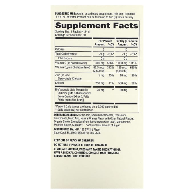 Dr. Mercola, Vitamine C-PAK, Orange naturelle, 500 mg, 30 sachets, 4,84 g (0,17 once) chaque