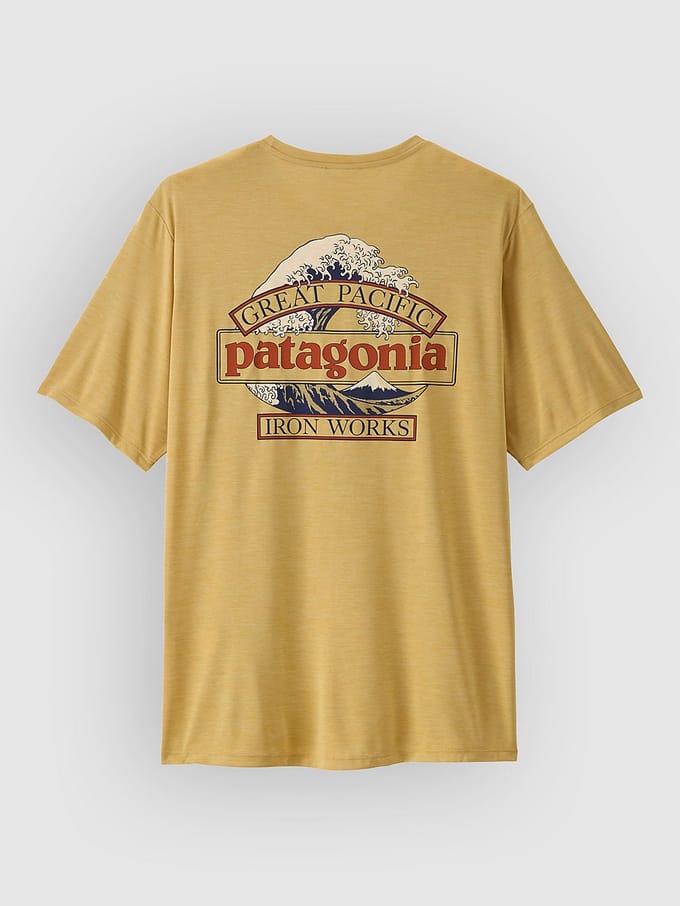 Patagonia Cap Cool Daily - Great Waves T-Shirt geel