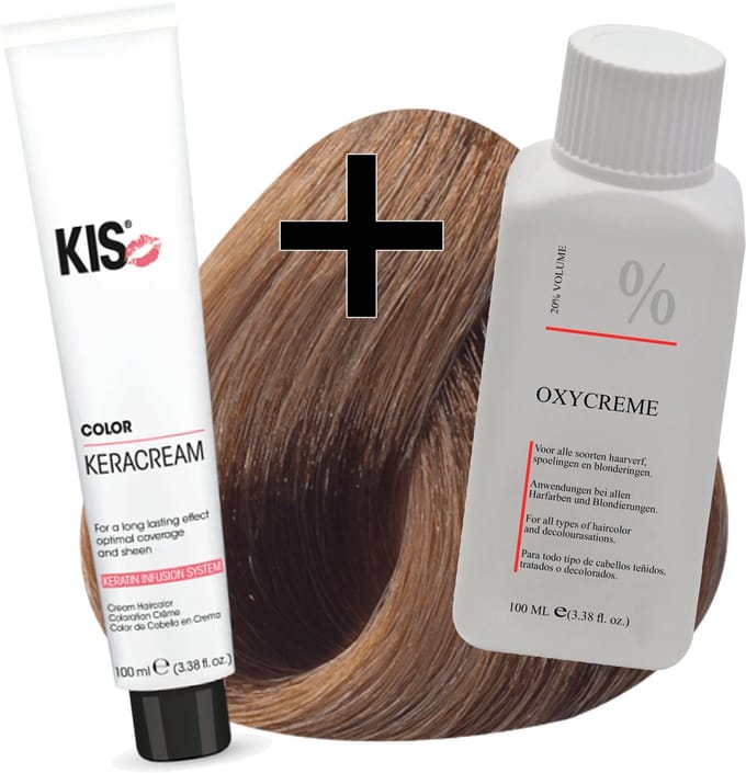 KIS haarverfset - 8N Lichtblond  - haarverf & waterstofperoxide
