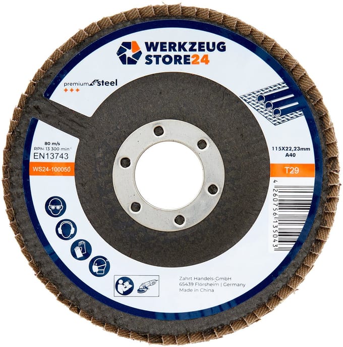 WS24 10x Lamellenschijf 115 mm gebogen aluminiumoxide K 40 - WS24-100050
