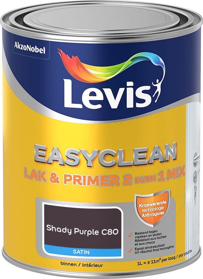 Levis - Easyclean Lak & Primer 2-In-1 Mix - Shady Purple C80 - Mengverf - 1 L