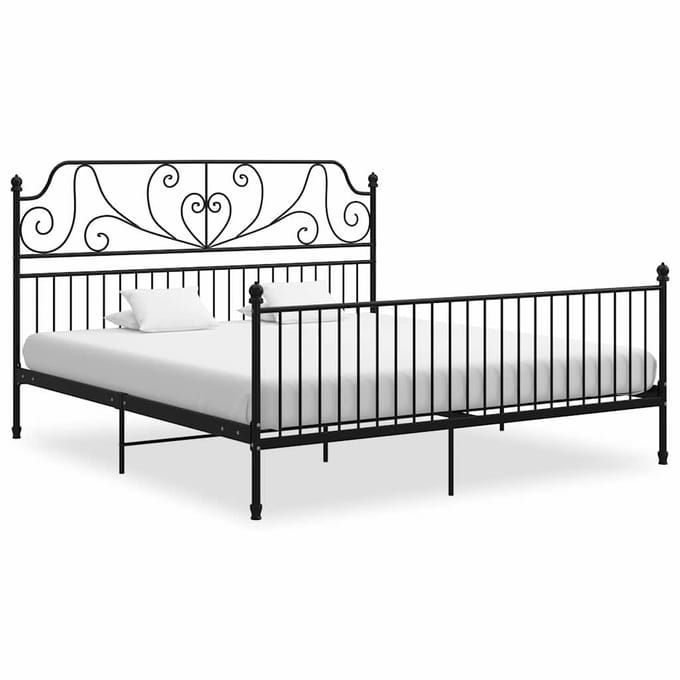 vidaXL - Bedframe - metaal - zwart - 200x200 - cm