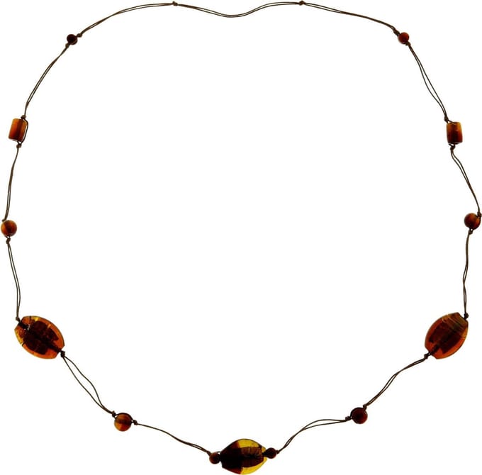Behave - Lange ketting - Glaslook kralen trend - Bruin - 104 cm