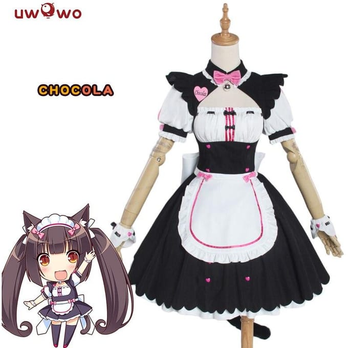 Uwowo Nekopara Cosplay Robe, Chat de Dessin animé Cosplay Fille avec Chocolat S blanc