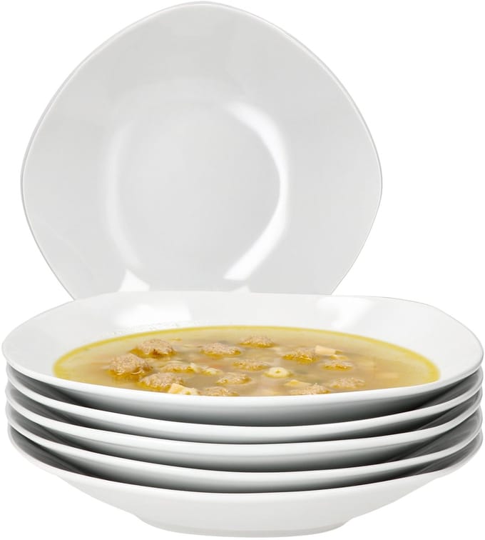 MamboCat Set van 6 LOTTA soepborden wit porselein 21,8cm