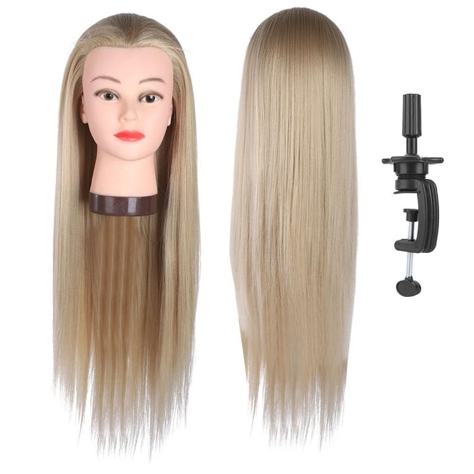 Kappersopleiding Styling Oefenen Kleuren Pruik Dummy Mannequin Hoofd met Haar beige