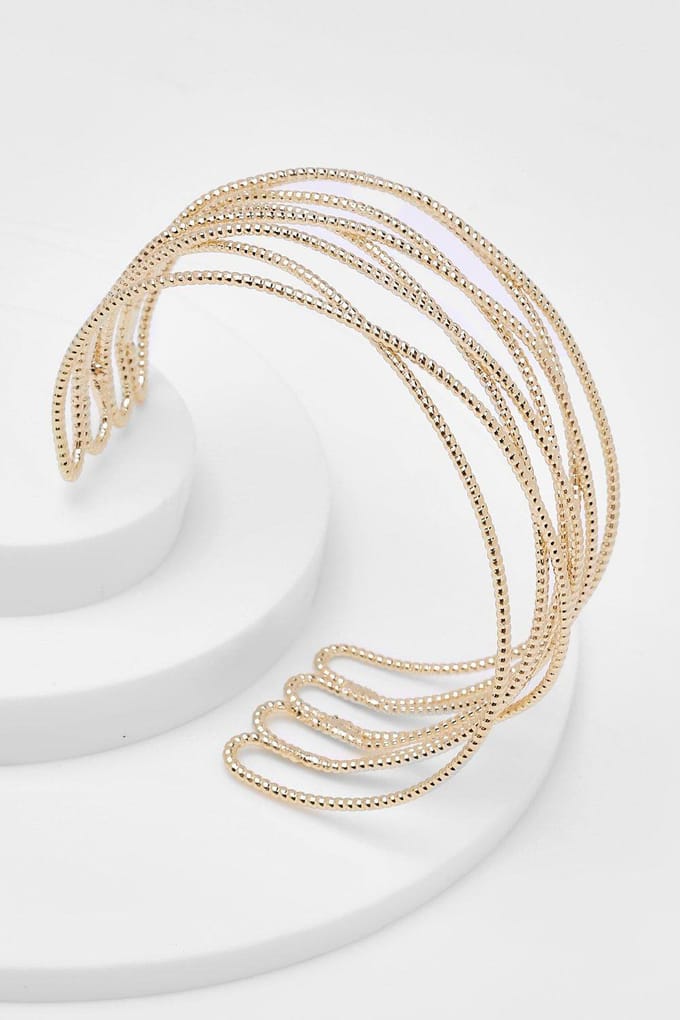 boohoo Dames Gold Hollow Bracelet Cuff | Goud