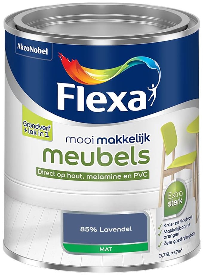 Flexa - Mooi Makkelijk Meubels Mat - 85% Lavendel - Mengverf - 750 Ml