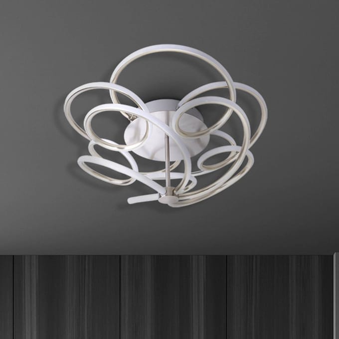 Näve LED plafondlamp Rizado, step-dim, nikkel satijn