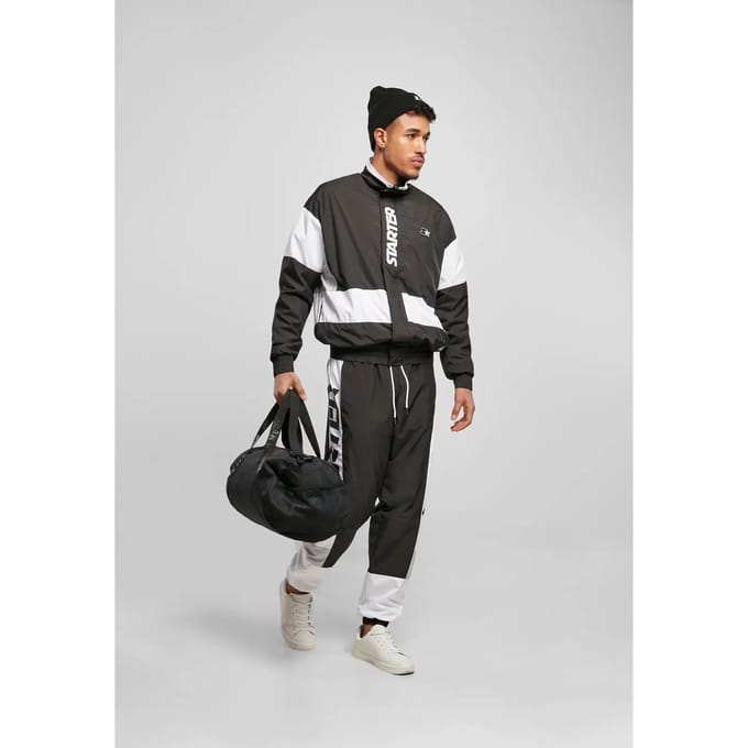 Starter Black Label - Retro Trainings jacket - S - Zwart/Wit