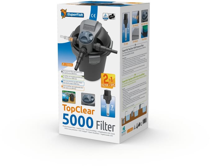 Superfish Topclear Uv Drukfilter - Filters - 7 Watt 5000 Uv-C