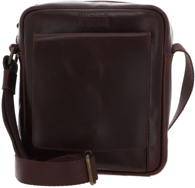 BUCKLE & SEAM schoudertas Collector Reporter Bag Brown / Blu bruine