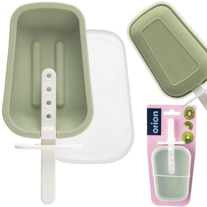 Moule à Glaces Sorbet Forme pour Glaces sur Bâtonnet Silicone avec Couvercle Orion 154402