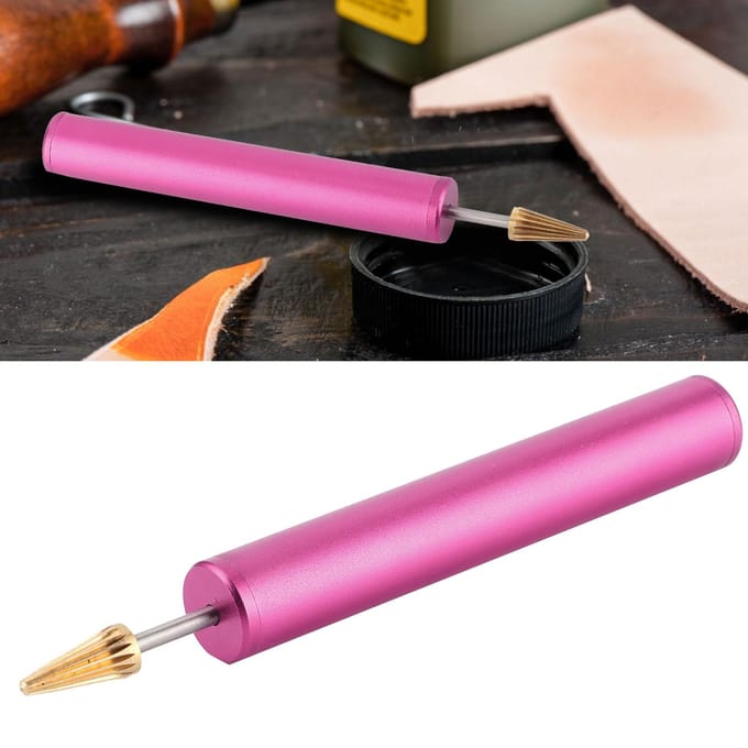 Lederen Randverf Applicator Pen Verfroller Rand Drukgereedschap voor Leerbewerking DIY Rood gray