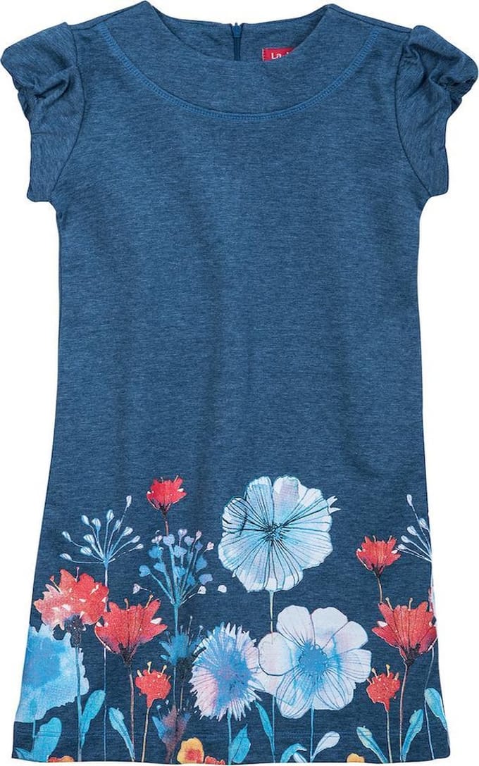 La V sweatstof jurk Megan Blauwe jean 170
