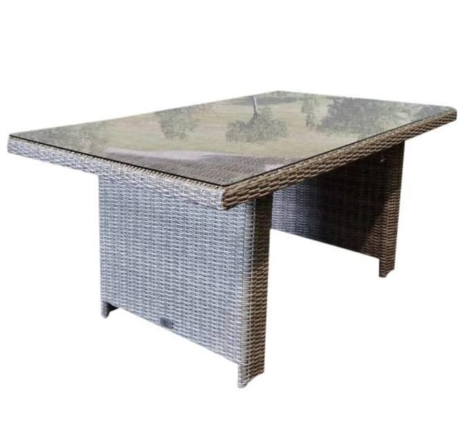 Ibiza XL lounge-diningtafel 140x80xH70 cm grijs