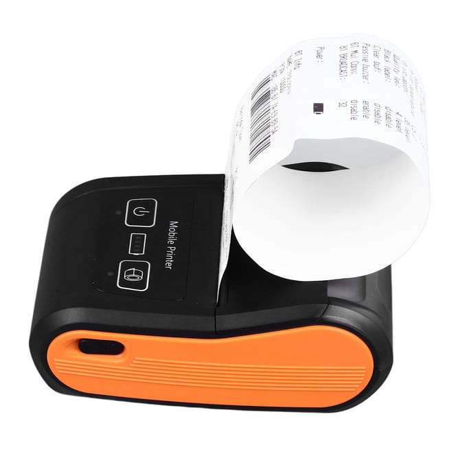 Imprimante Thermique 58mm Bluetooth 4.0 Sans Fil Multifonction Mini Portable Imprimante Thermique d'Étiquettes pour US Plug gray