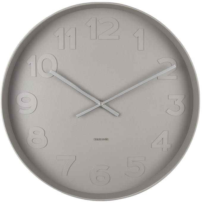 Karlsson Wandklok Mr. Grey - Grijs - Ø51cm - Wandklok
