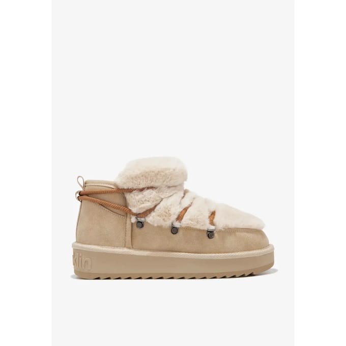 Vrouwen enkelboots met fur D.Franklin Nordic Low