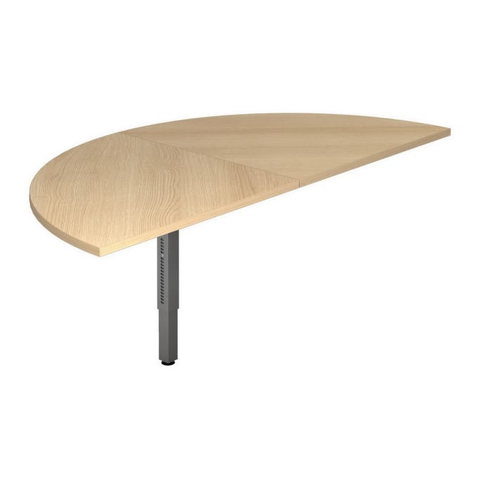 Aanschuiftafel Breno, voor bureaus Breno, ⌀ 1600 mm, eiken/grafiet