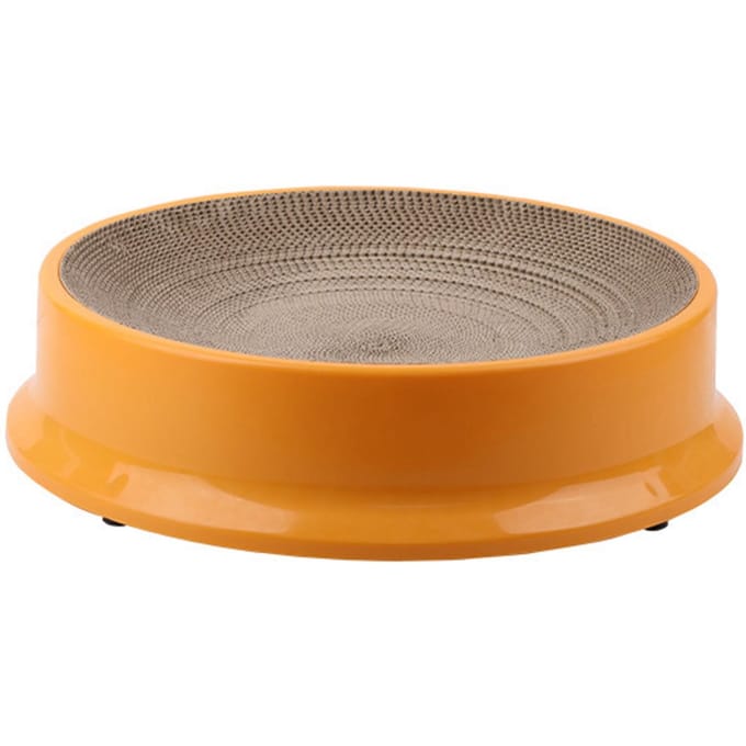 Kattenkrabbed met Vervangbaar Krabkarton Grote Ronde Vorm Krasbestendig Duurzaam oranje