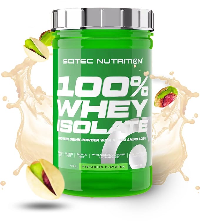 Scitec Nutrition® - 100% Whey Isolate (700 gram - Pistachio) - Pistache - 28 eiwitshakes - whey protein isolate - whey isolaat - poeder