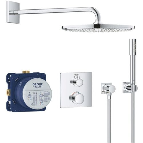 Grohe Grohtherm shower system concealed with Rainshower Cosmopolitan 310 34730000