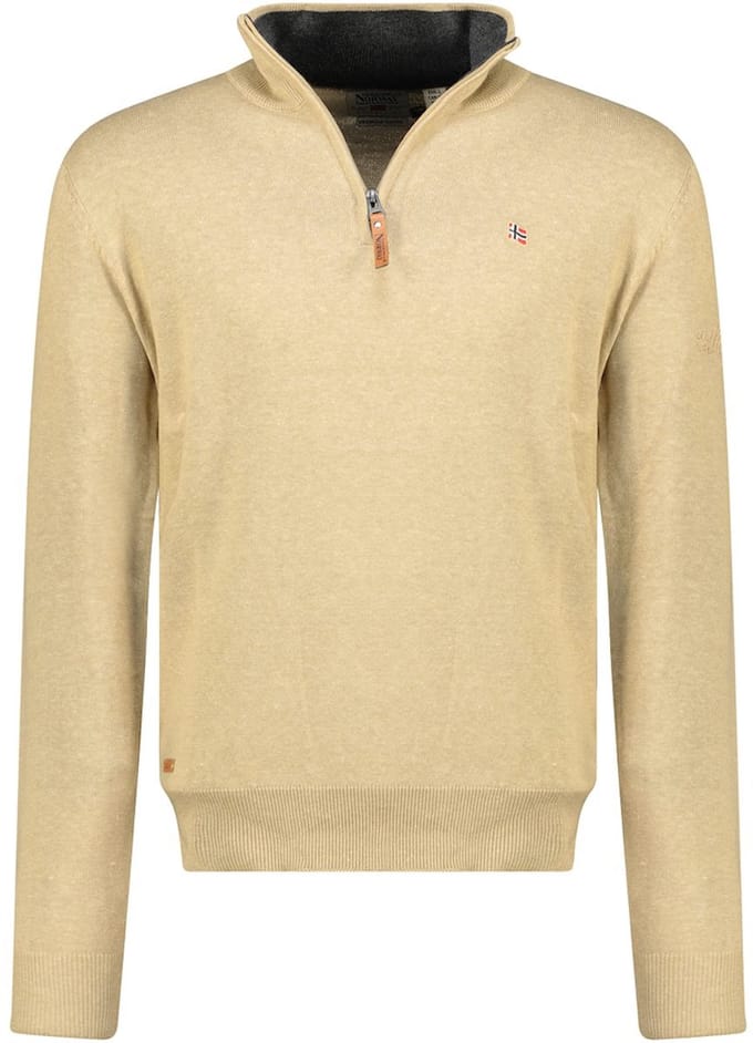 Geographical Norway Fregate Heren Trui Opstaande Kraag Beige - M