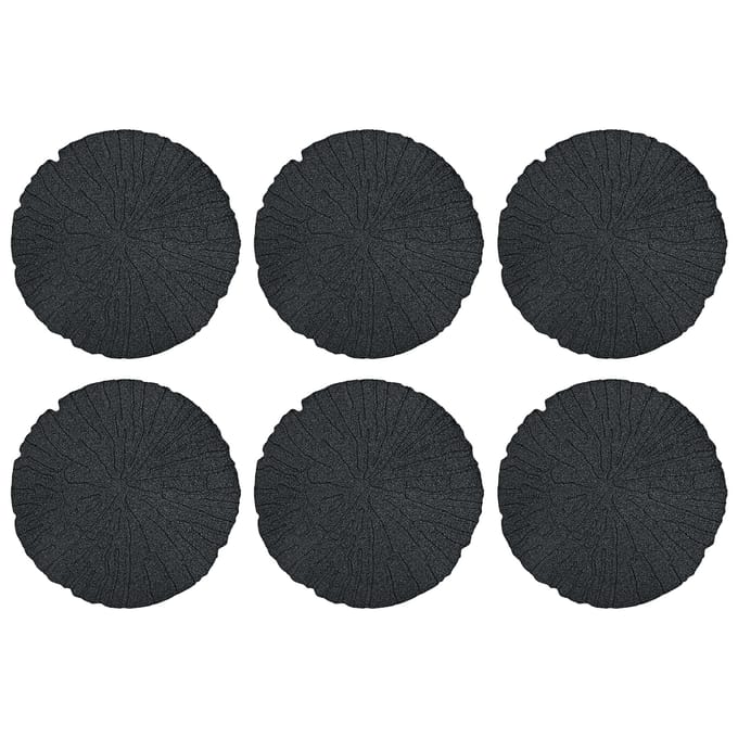vidaXL - Stapsteen - 6 - st - Zwart - Ø - 45 - x - 1,8 - cm - Rubber