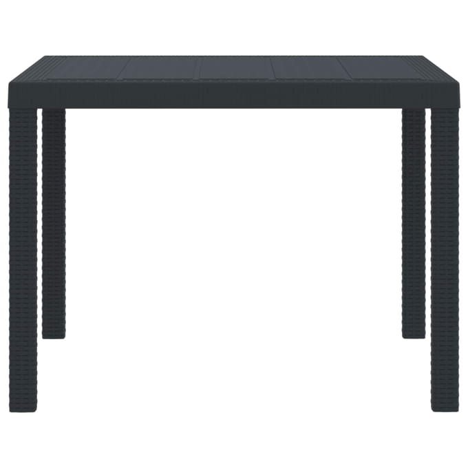 vidaXL Tuinstafel Antraciet 100 x 100 x 73 cm poly rattan