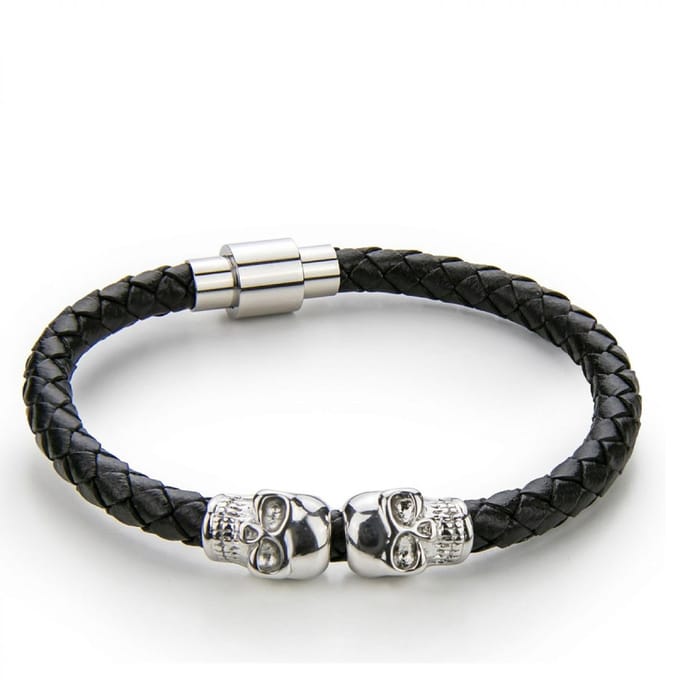 Monomen Men's Genuine Nappa Leather Bracelet MM10827SB