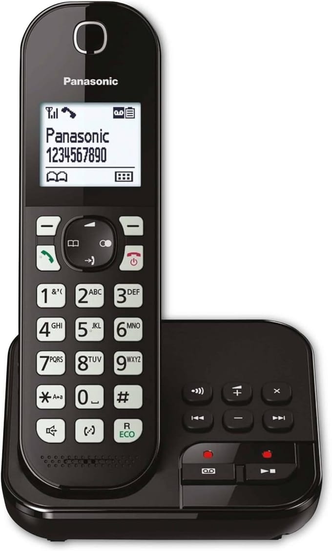 Draadloze Telefoon - DECT Telefoon - Thuisgebruik - Nummerherkenning - 18x14x9 mm - Zwart