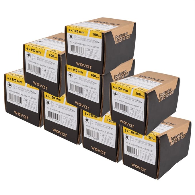 Spaanplaatschroeven Verzinkt 6 x 120 mm Torx 30 Deeldraad | 800 Stuks