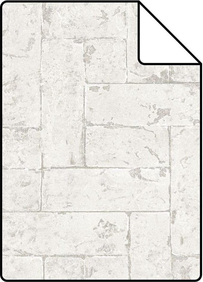 Proefstaal Origin Wallcoverings behang bakstenen gebroken wit - 26,5 x 21 cm - 347567-S
