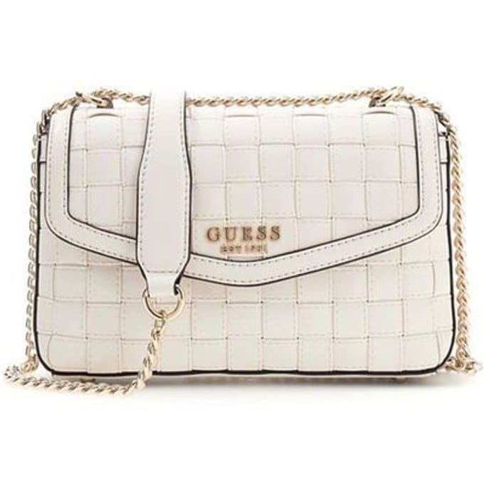 GUESS schoudertas Sandy Convertible Xbody Flap Bag Cream White crème