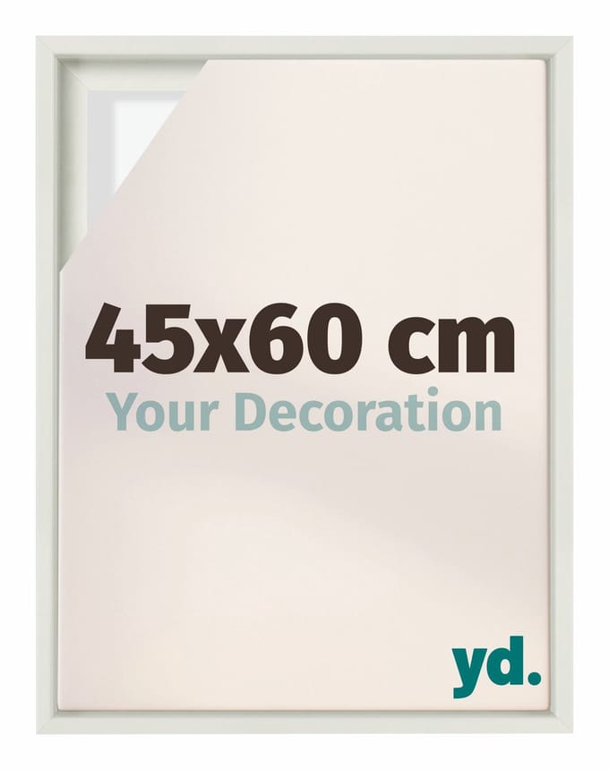 yd, Baklijst 45x60 cm Wit Mat - Lijst voor Canvasdoek - MDF Lyon