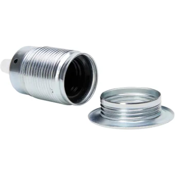 Kopp Lamphouder E27 Metaal Met Ring En Trekontlasting Chroom