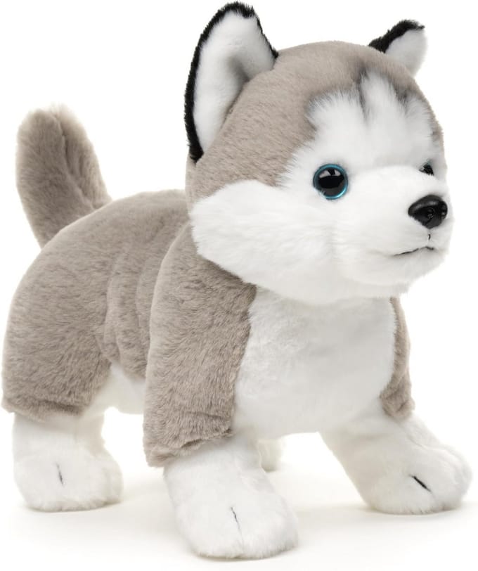 Pluche Husky Hond Knuffeldier Grijs 30 cm Staand Kwaliteit