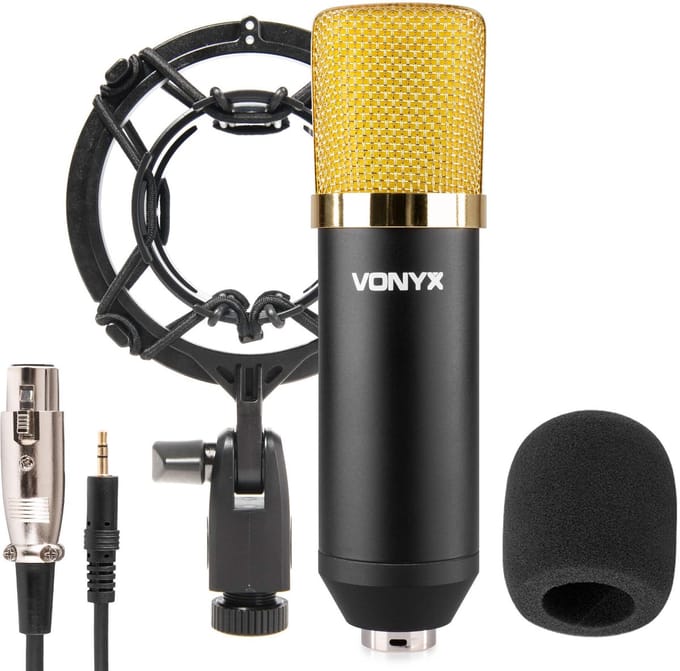 Studio microfoon voor pc of mixer - Vonyx CM400B - incl. shockmount