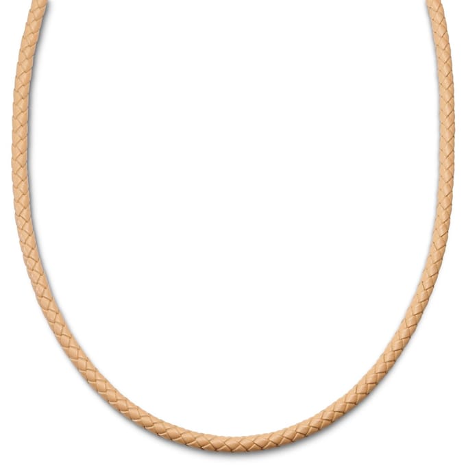 Tenvis | 5 mm Zandkleurige Leren Ketting