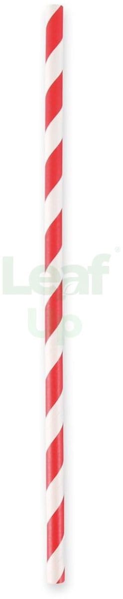 LeafUp® Papieren Rietjes – Rood/Wit Gestreept – 100 Stuks – 19,5 cm